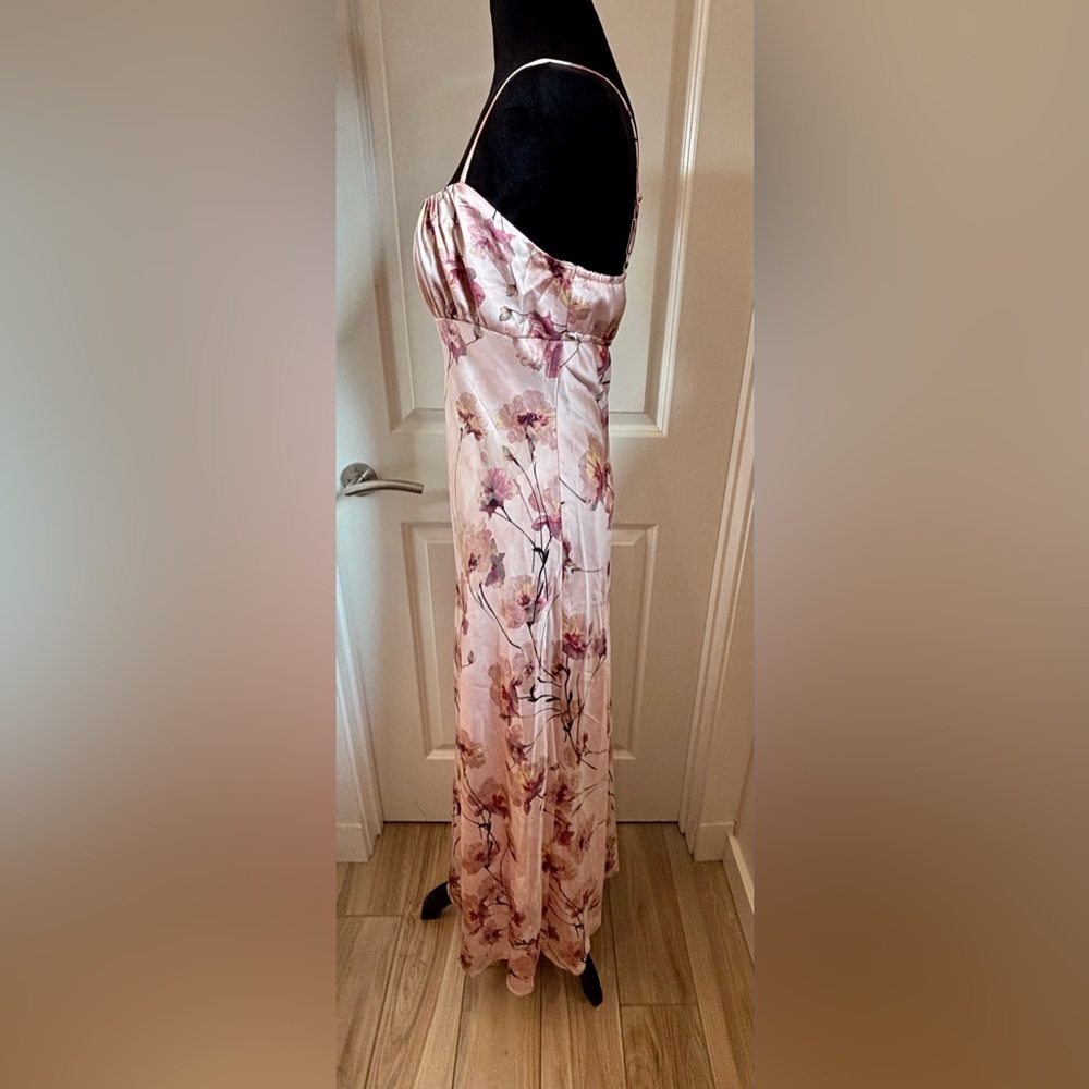 NWT Thirty Thirty Floral blush pink maxi dress with lace shrug - S - Picture 3 of 12